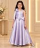 Tiny Kingdom Tissue Woven Sleeveless Bow Applique Detailed Gown - Mauve