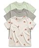 Cocoon Care Bamboo Knit Pack Of 3 Solid & Strawberry Printed Tees - Multi Colour