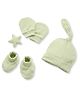 Cocoon Care Bamboo Knit Solid Cap Gloves & Booties Set - Green