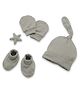 Cocoon Care Bamboo Knit Solid Cap Gloves & Booties Set - Grey