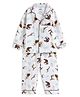 The Boo Boo Club Blended Woven Full Sleeves Animals Printed Coordinating Shirt & Pants Night Suit - White