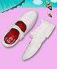 BATA Nova Solid Colour Velcro Closure Flat School Shoes -White