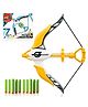 Planet of Toys Soft Bullet Air Bow Archery Toy Set for Kids | Bow & Arrow Set with 10 Foam Darts, Target Board | Outdoor Indoor Sports Toy for Boys Girls Age 3+ - Yellow