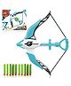 Planet of Toys Soft Bullet Air Bow Archery Toy Set for Kids | Bow & Arrow Set with 10 Foam Darts, Target Board | Outdoor Indoor Sports Toy for Boys Girls Age 3+ - Blue