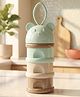 StarAndDaisy 3 Layer Milk Powder Dispenser for Baby Formula Stackable Baby Formula Container with Bear Lid Carry Handle Portable Powder Storage Container for Feeding and Travel Green
