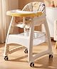 StarAndDaisy Premium Feeding Chair for Babies 6 Months to 3 Years High Chair for Baby with Premium Leather Cushion Yellow Graffiti