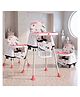StarAndDaisy High Chair for Baby Baby Feeding Chair for 0 to 5 Years 4 in 1 Multifunctional High Chair with Wheels Height Adjustable Detachable Tray and 3 Point Safety Belt Pink Printed