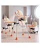 StarAndDaisy High Chair for Baby Baby Feeding Chair for 0 to 5 Years 4 in 1 Multifunctional High Chair with Wheels Height Adjustable Detachable Tray and 3 Point Safety Belt Orange Printed