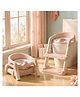 StarAndDaisy 2 in 1 Potty Training Seat with Ladder for Kids Toilet Trainer Step Stool with Soft PU Cushion Anti Slip Steps Front Splash Guard Foldable Toddler Toilet Seat for Potty Training