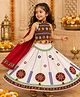 Banjara India Navaratri Theme Sleeveless Kutch Embroidered & Mirror Work Detailed Chaniya Choli With Dupatta Set - White