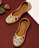 Tiny Bugs Abstract Embroidered & Beads Embellished Jutis - Multi Colour