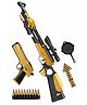 Sanjary Golden Eagle Toy Rifle Set with Pistol, Scope, Toy Bullets and Accessories for Kids Pretend Adventure Play color design may vary