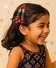 Little Tresses Navratri Theme Parrot Embellished Tic Tac Hair Clip - Red