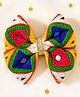 Little Tresses Abstract Embroidered Hair Clip - Blue Pink & White