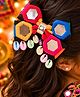 Little Tresses Mirror Work Embellished Hair Clip - Black