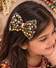 Little Tresses Mirror Work Embellished Hair Clip - Red