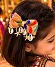 Little Tresses Abstract Embroidered Hair Clip - Golden