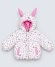 Little Surprise Box Knit Full Sleeves Animals & Floral Designed Hooded Jacket - Pink