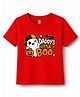 KAVEE Cotton Knit Halloween Theme Half Sleeves Daddys Little Boo Text Printed Tee - Red