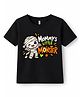 KAVEE Cotton Knit Halloween Theme Half Sleeves Mommys Little Monster Text Printed Tee - Black