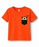 KAVEE Cotton Knit Halloween Theme Half Sleeves Monster Printed Tee - Orange