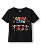 KAVEE Cotton Knit Navratri Theme Half Sleeves Garba Crew Text Printed Tee - Black