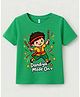 KAVEE Cotton Knit Navratri Theme Half Sleeves Dandiya Mode On Text Printed Tee - Green