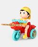 KiddyBuddy Bump & Go Boy with Tricycle Light and Musical Toy - Red -Yellow