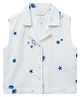 Akkriti by Pantaloons Cotton Flax Woven Sleeveless Sea Life Theme Embroidered Top - White