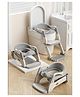 TINSY Potty Training Toilet Seat with Step Stool Ladder for Toddlers, PVC Cushioned Seat, Height Adjustable, Non-Slip Wide Step & Handles, Fits Most Standard & Elongated Toilets (Grey)