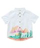 Pantaloons Baby Cotton Woven Half Sleeves Desert Landscape Printed Shirt - Off White
