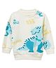 Pantaloons Baby Cotton Full Sleeves Tyrannousaurus Rex Printed Sweatshirt - Off White