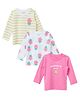 Pantaloons Baby Cotton Knit Pack Of 3 Full Sleeves Striped & Floral Printed Tees - Multi Colour