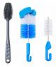 Chinmay Kids Baby Bottle Cleaning Brush Set - Multi Purpose Bottle, Nipple & Straw Cleaning Brush (Blue)