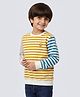 Pantaloons Junior Cotton Knit Full Sleeves Striped Sweatshirt - Multi Colour