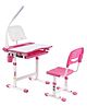 Alex Daisy Pluto Kids Height Adjustable Study Table & Chair With Lamp - Pink