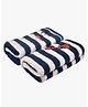 My Milestones Luxe Plush Hand Towel Modern Stripes Set 2 Pc- Navy Blue White