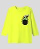 KAVEE Cotton Knit Halloween Full Sleeves Monster Printed Tee - Neon Green