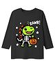 KAVEE Cotton Knit Halloween Full Sleeves Dinosaur Printed Tee - Black