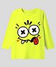 KAVEE Cotton Knit Halloween Full Sleeves Eyes Designed Tee - Neon Green