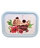 Quirky Monkey Metal Tray Cupcake Print - Blue White
