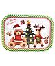Quirky Monkey Metal Tray Merry Christmas Print - Green White