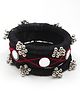 Pihoo Set Of 3 Navaratri Theme Mirror Work & Ghungri Embellished Bangles - Black