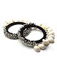 Pihoo Set Of 2 Navaratri Theme Cowrie Shells & Ghungri Embellished Bangles - Black