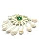 Pihoo Navaratri Theme Floral Applique Detailed & Cowrie Shells Embellished Alligator Hair Clip - White