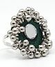 Pihoo Navaratri Theme Mirror & Ghungri Embellished Ring - Green