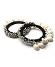 Pihoo Set Of 2 Navaratri Theme Ghungri & Cowrie Shells Embellished Bangles - Black