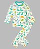 Sheer Love Cotton Jersey Knit Full Sleeves Dinosaur Printed Coordinating Tee & Pajama Night Suit - Off White