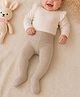 The Little Lookers Cotton Knit Glitter Embellished Stockings - Beige
