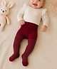 The Little Lookers Cotton Knit Glitter Embellished Stockings - Maroon